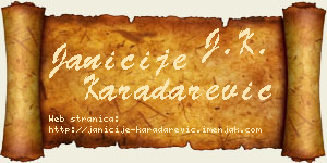 Janićije Karadarević vizit kartica